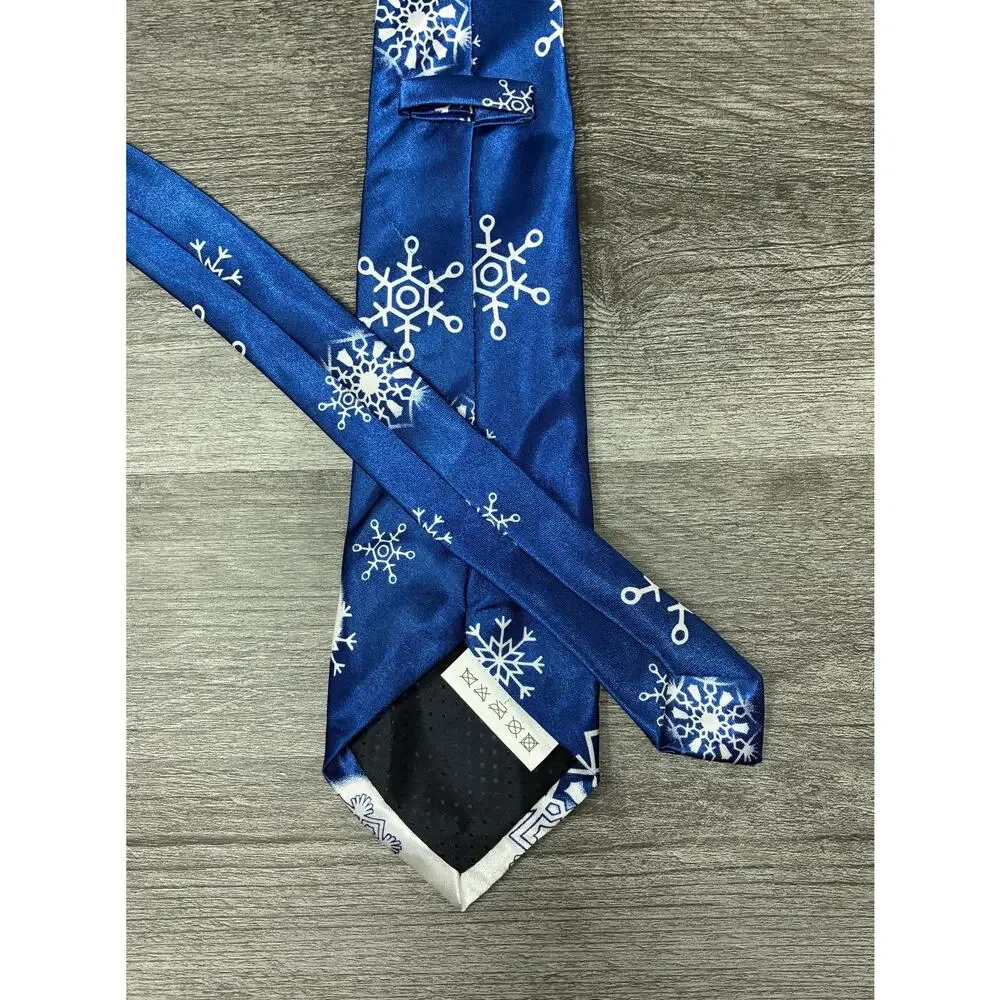 Musical Light Up Christmas Tie Snowman Blue 3.5